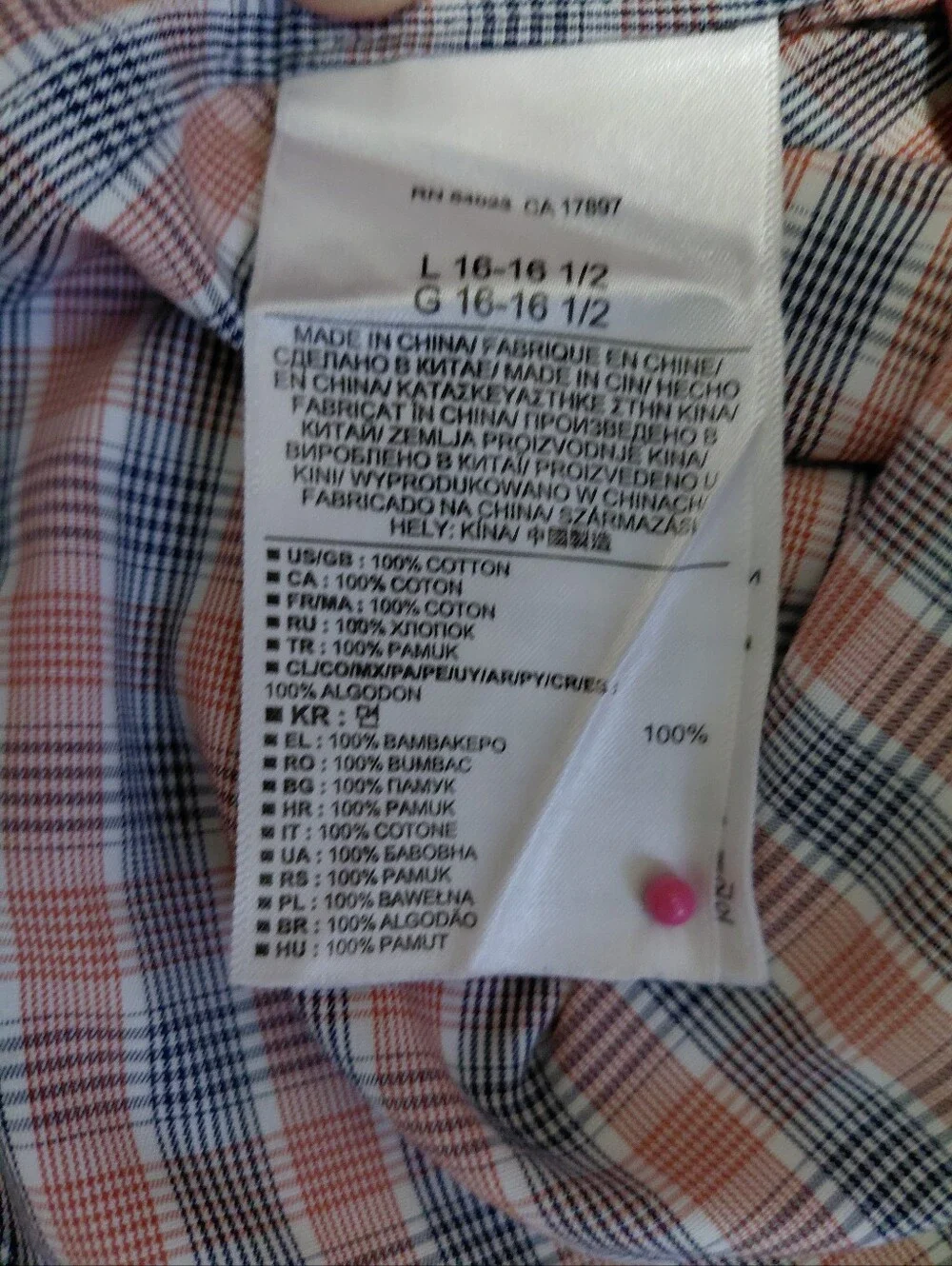 Banana Republic Blue and Pink Plaid Button-Down Shirt